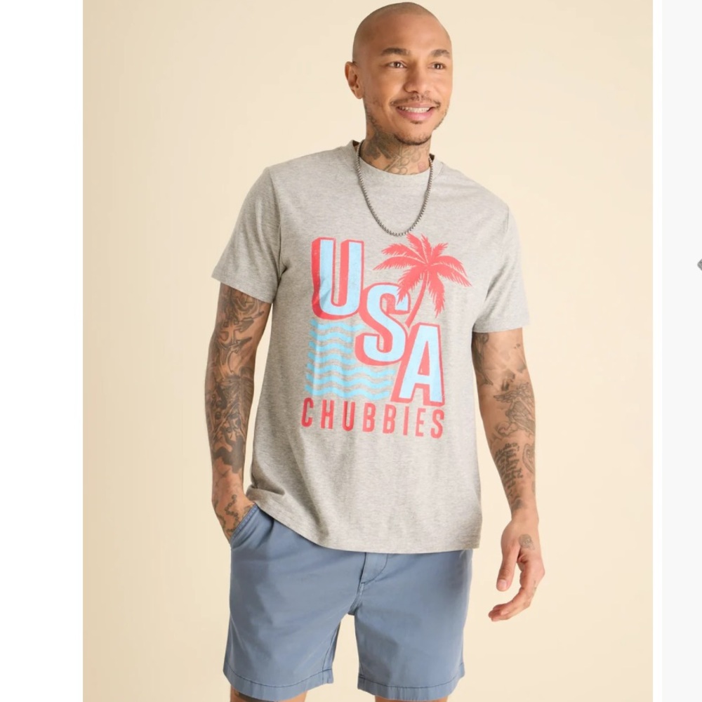 NEW CHUBBIES chub-spangled banner shirt in grey heather